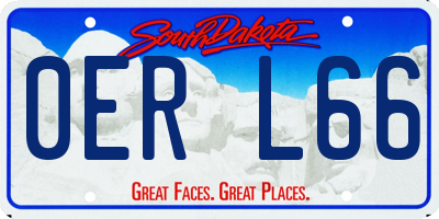 SD license plate 0ERL66