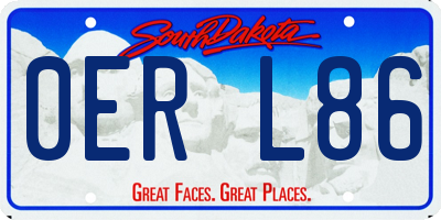 SD license plate 0ERL86