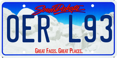 SD license plate 0ERL93