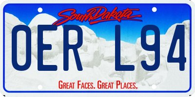 SD license plate 0ERL94
