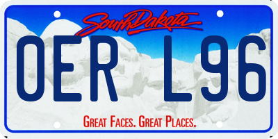 SD license plate 0ERL96