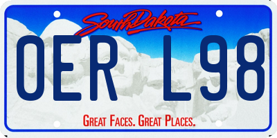 SD license plate 0ERL98