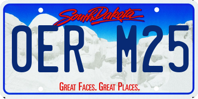 SD license plate 0ERM25