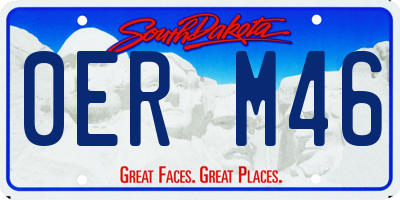 SD license plate 0ERM46