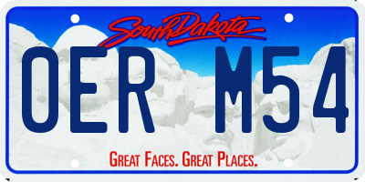 SD license plate 0ERM54