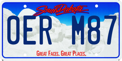 SD license plate 0ERM87