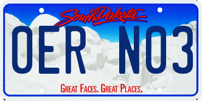 SD license plate 0ERN03