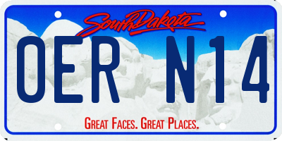 SD license plate 0ERN14