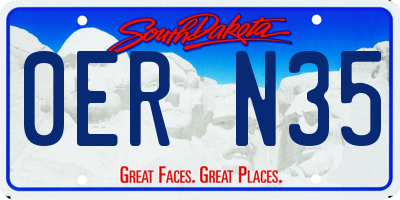 SD license plate 0ERN35