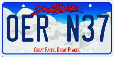 SD license plate 0ERN37