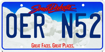 SD license plate 0ERN52