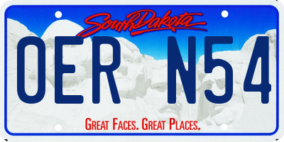SD license plate 0ERN54