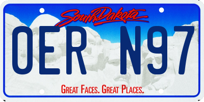 SD license plate 0ERN97