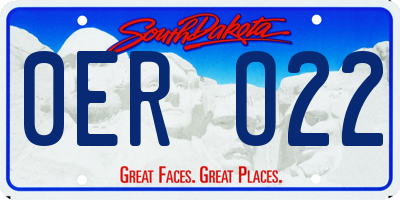 SD license plate 0ERO22