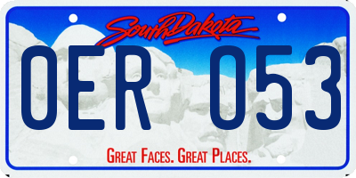 SD license plate 0ERO53
