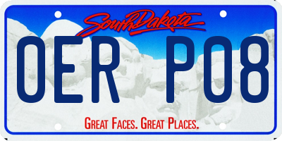SD license plate 0ERP08
