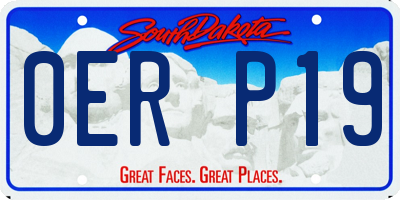 SD license plate 0ERP19