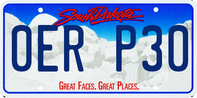 SD license plate 0ERP30