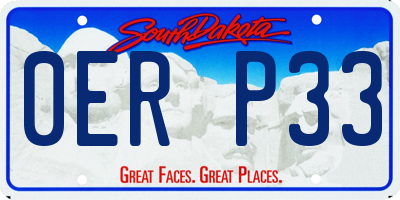 SD license plate 0ERP33