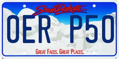 SD license plate 0ERP50