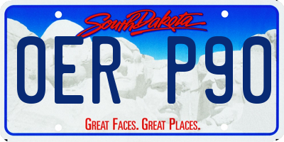 SD license plate 0ERP90