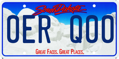 SD license plate 0ERQ00