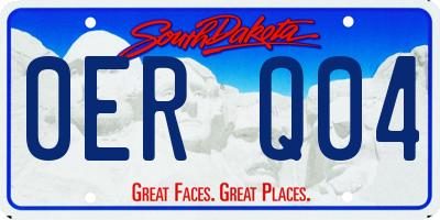 SD license plate 0ERQ04