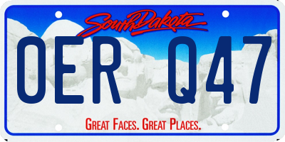 SD license plate 0ERQ47
