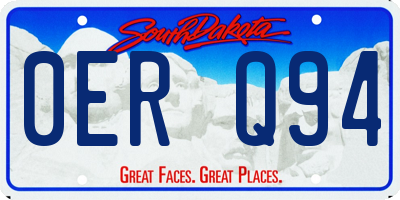 SD license plate 0ERQ94
