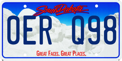 SD license plate 0ERQ98