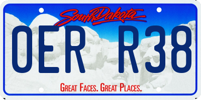 SD license plate 0ERR38