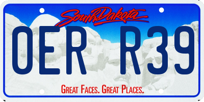 SD license plate 0ERR39