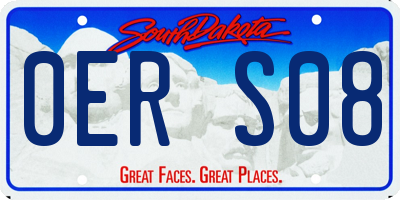 SD license plate 0ERS08
