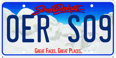 SD license plate 0ERS09