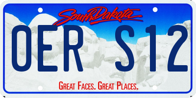 SD license plate 0ERS12