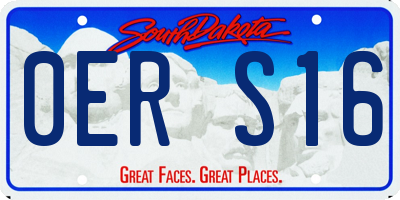 SD license plate 0ERS16