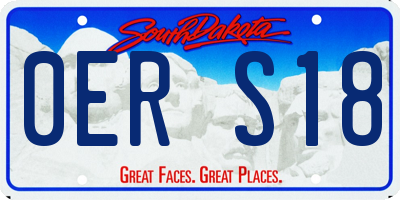 SD license plate 0ERS18