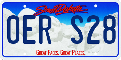 SD license plate 0ERS28