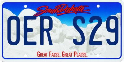 SD license plate 0ERS29