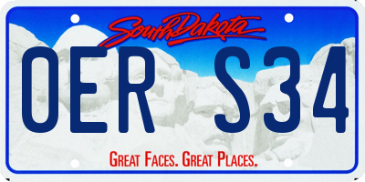 SD license plate 0ERS34