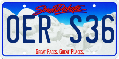 SD license plate 0ERS36