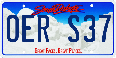 SD license plate 0ERS37