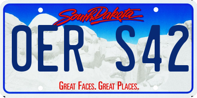 SD license plate 0ERS42