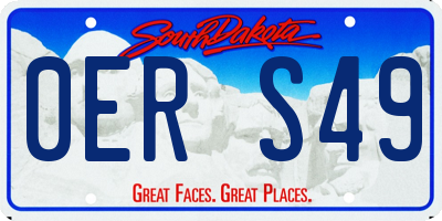 SD license plate 0ERS49