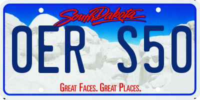SD license plate 0ERS50