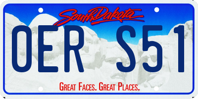 SD license plate 0ERS51