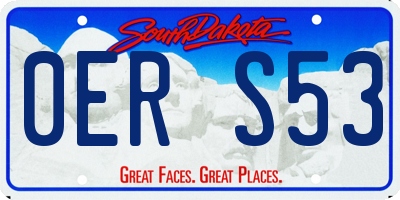 SD license plate 0ERS53