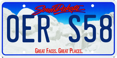 SD license plate 0ERS58