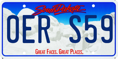 SD license plate 0ERS59