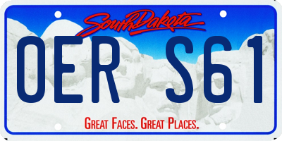SD license plate 0ERS61
